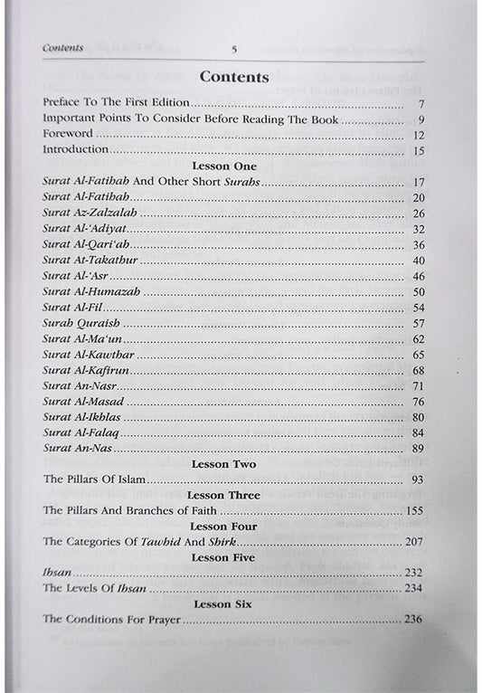 Explanation of Important Lessons