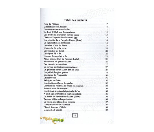 100 Hadiths sur le bon comportement- French