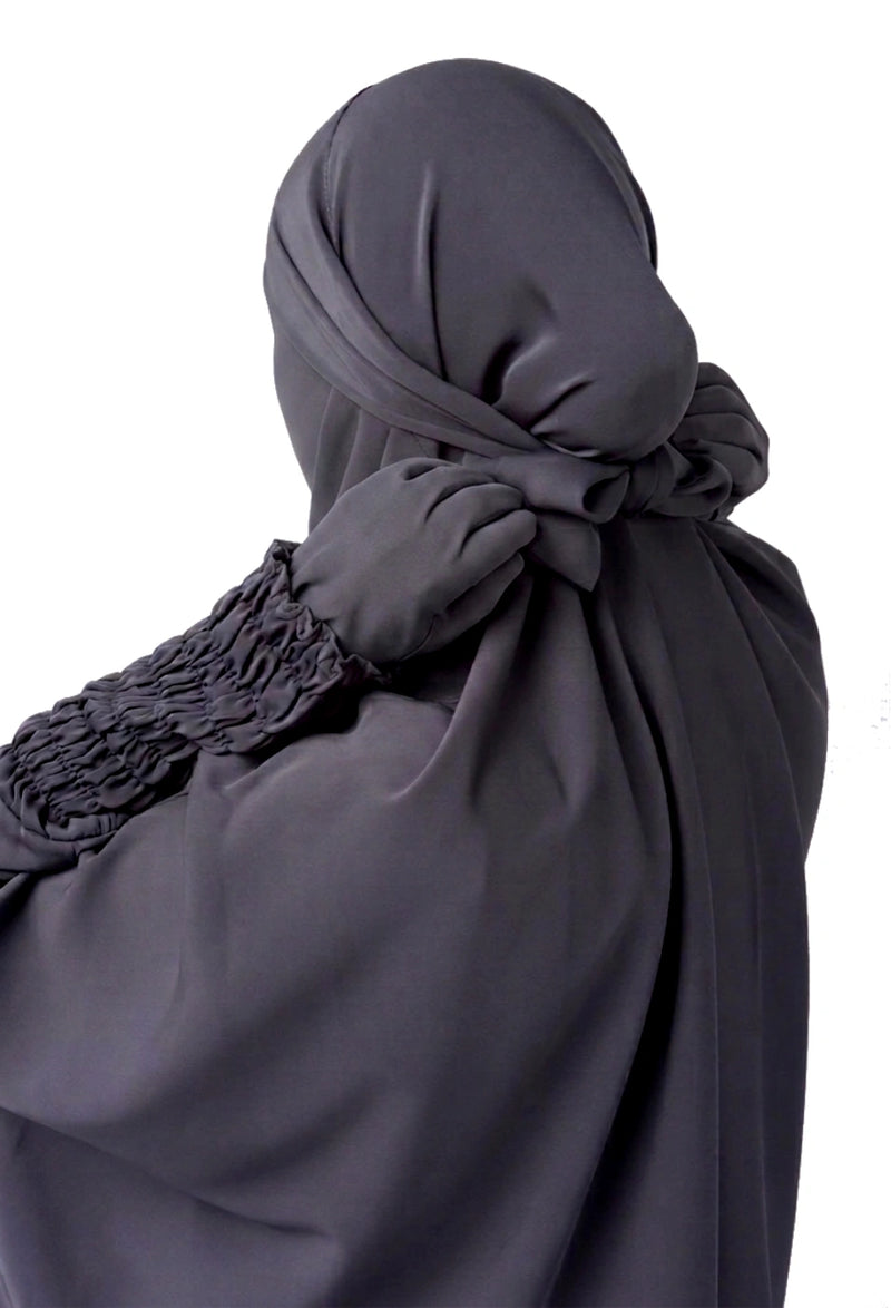 One Piece Full Length Jilbab/Prayer Abaya - Charcoal Grey