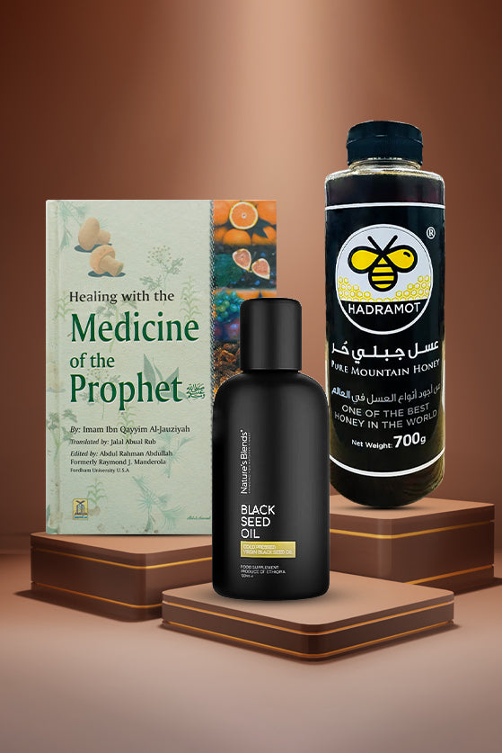 Miraculous Prophetic Cure Trio: Black seed oil, Honey, Healing with medicine book