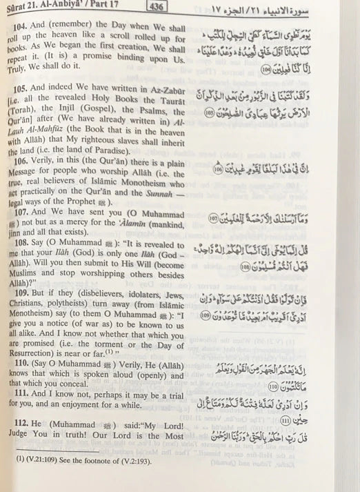 Interpretation of the Meanings of Noble Quran in English (with Pakistani script)- 14x21