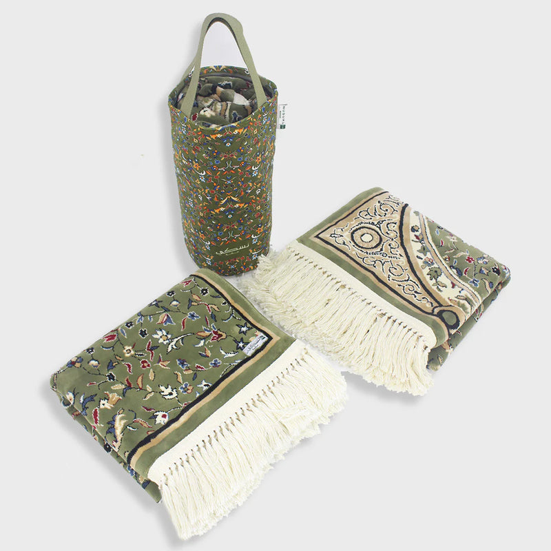 Rawdat Nusuki Prayer Mat-Janamaz With Handbag