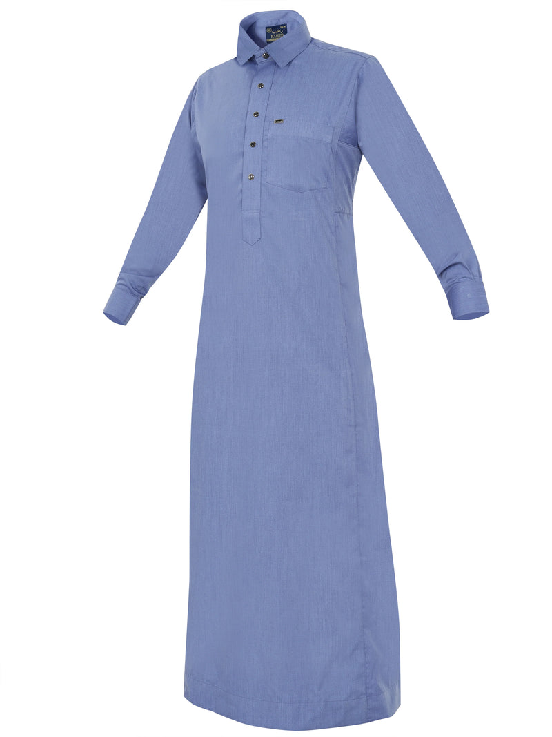 Saudi Shirt-Style Thobe – Modern Fit Traditional Men’s Islamic Wear