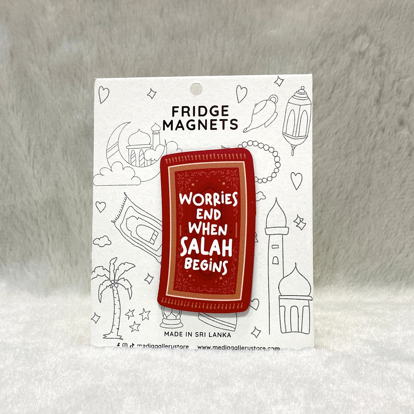 Worries End When Salah Begins | Fridge Magnet