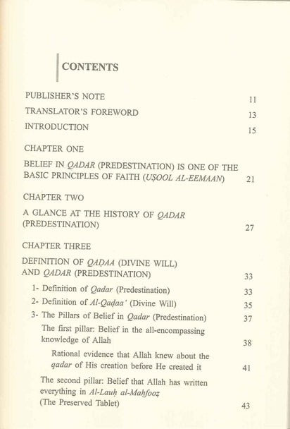 Divine Will and Predestination Islamic Creed Series Vol. 8