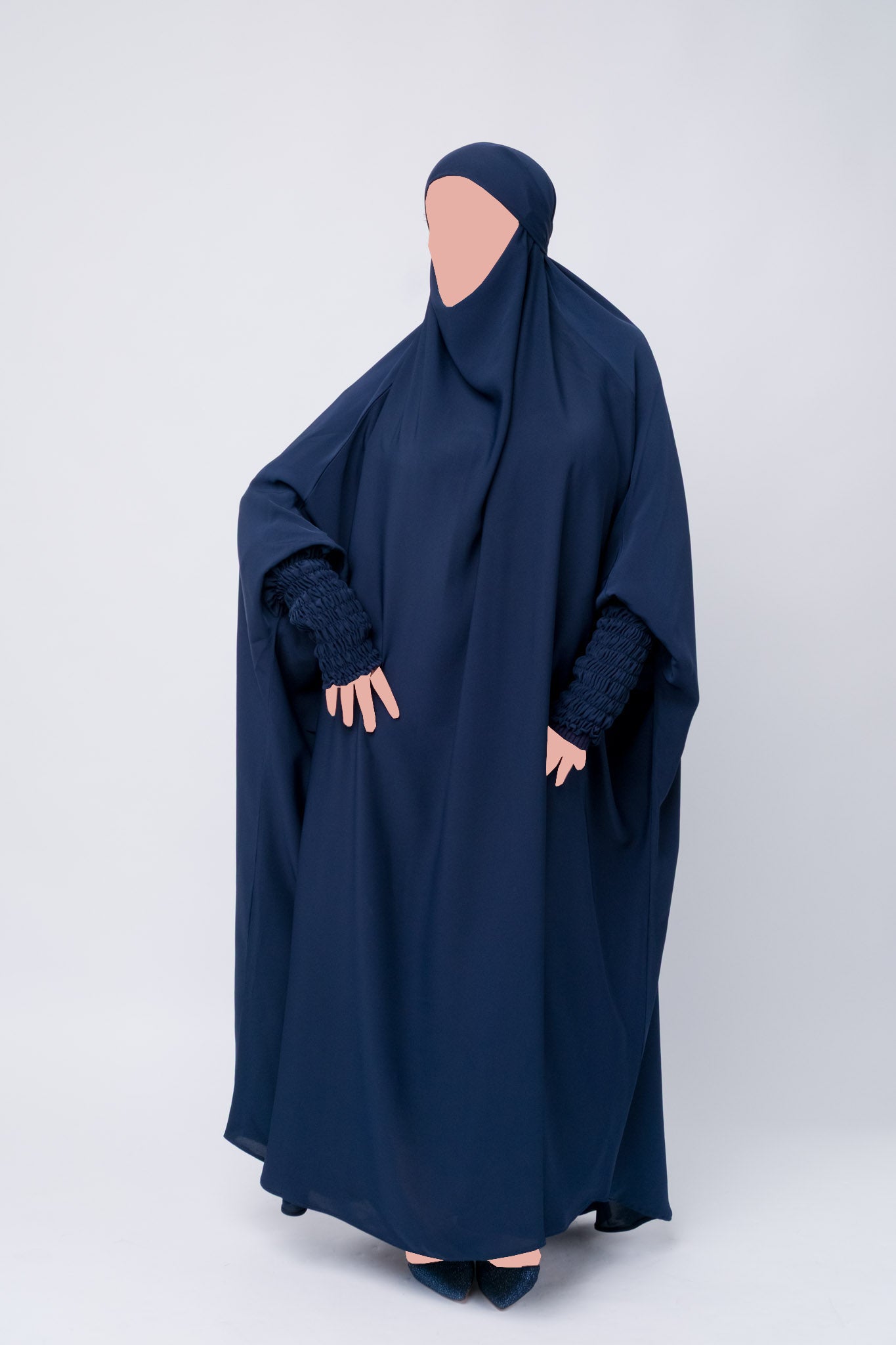 One Piece Full Length Jilbab / Prayer Abaya – Blue