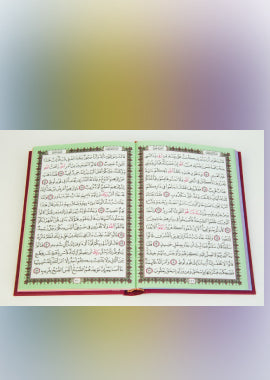 Leather Embossed Rainbow Quran In beautiful different leather cover (14X21)