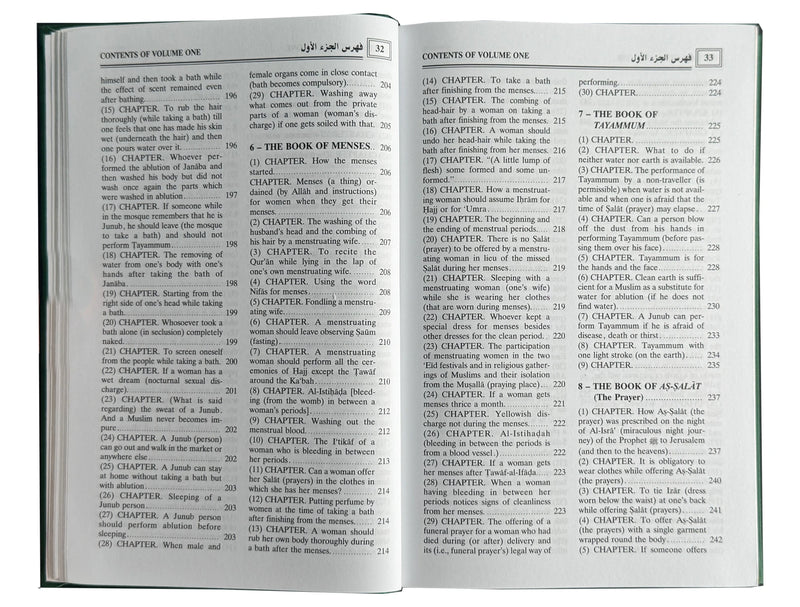 Sahih Al-Bukhari English translation open page showing Arabic-English text layout
