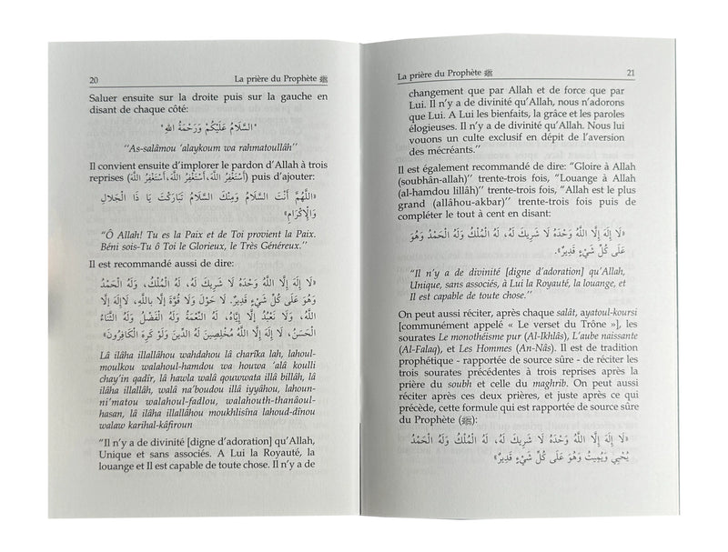 La Salat du Prophète - livre broché 48 pages - dos de couverture