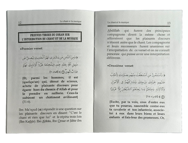 Le Chant et la Musique - Selon le Coran et la Sunna (Ruling on Singing & Music - French) - Darussalam by Darussalam Research Center