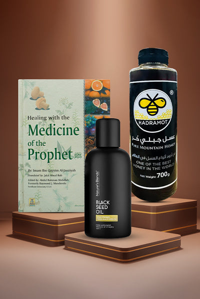 Miraculous Prophetic Cure Trio: Black seed oil, Honey, Healing with medicine book