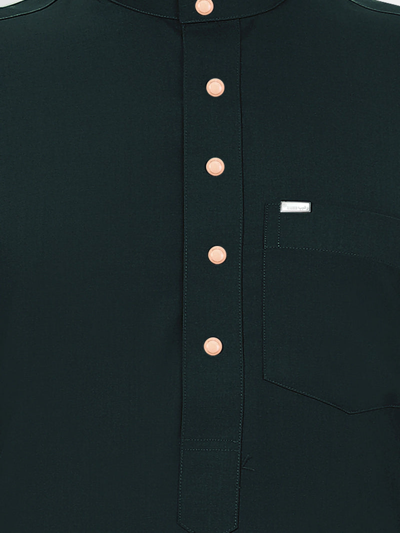Cufflink Thobe – Premium Traditional Arabian Thawb (Military Green)