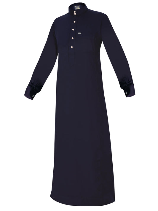Cufflink Thobe – Traditional Arabian Garment with Cufflink Sleeves (Navy Blue)