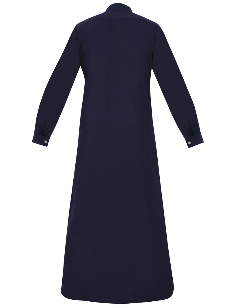 Cufflink Thobe – Traditional Arabian Garment with Cufflink Sleeves (Navy Blue)