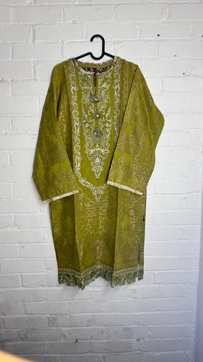 Olive Embroidered Kurti