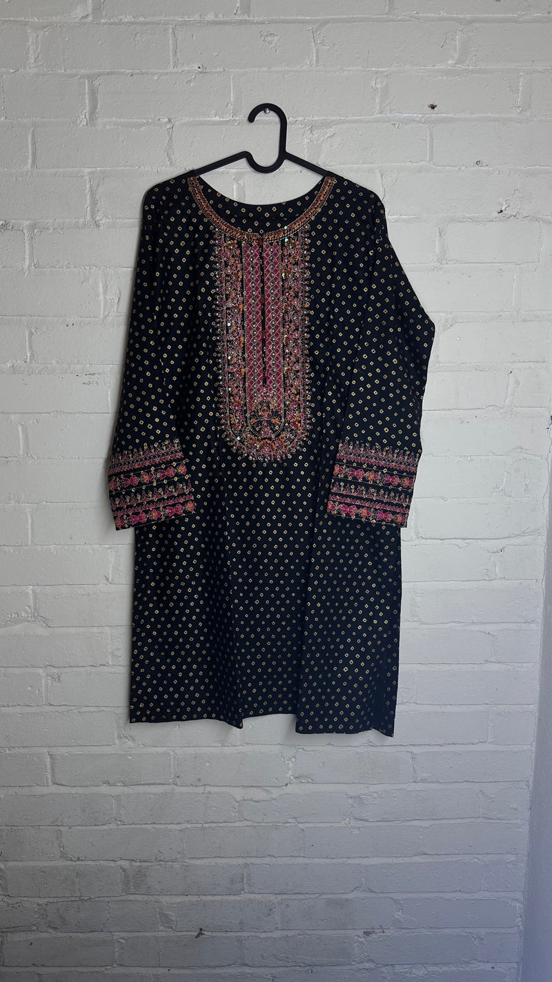 Black Embroidered Kurti