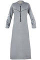 Light Grey Omani Thobe – Embroidered Traditional Arabian Thawb with Tassel