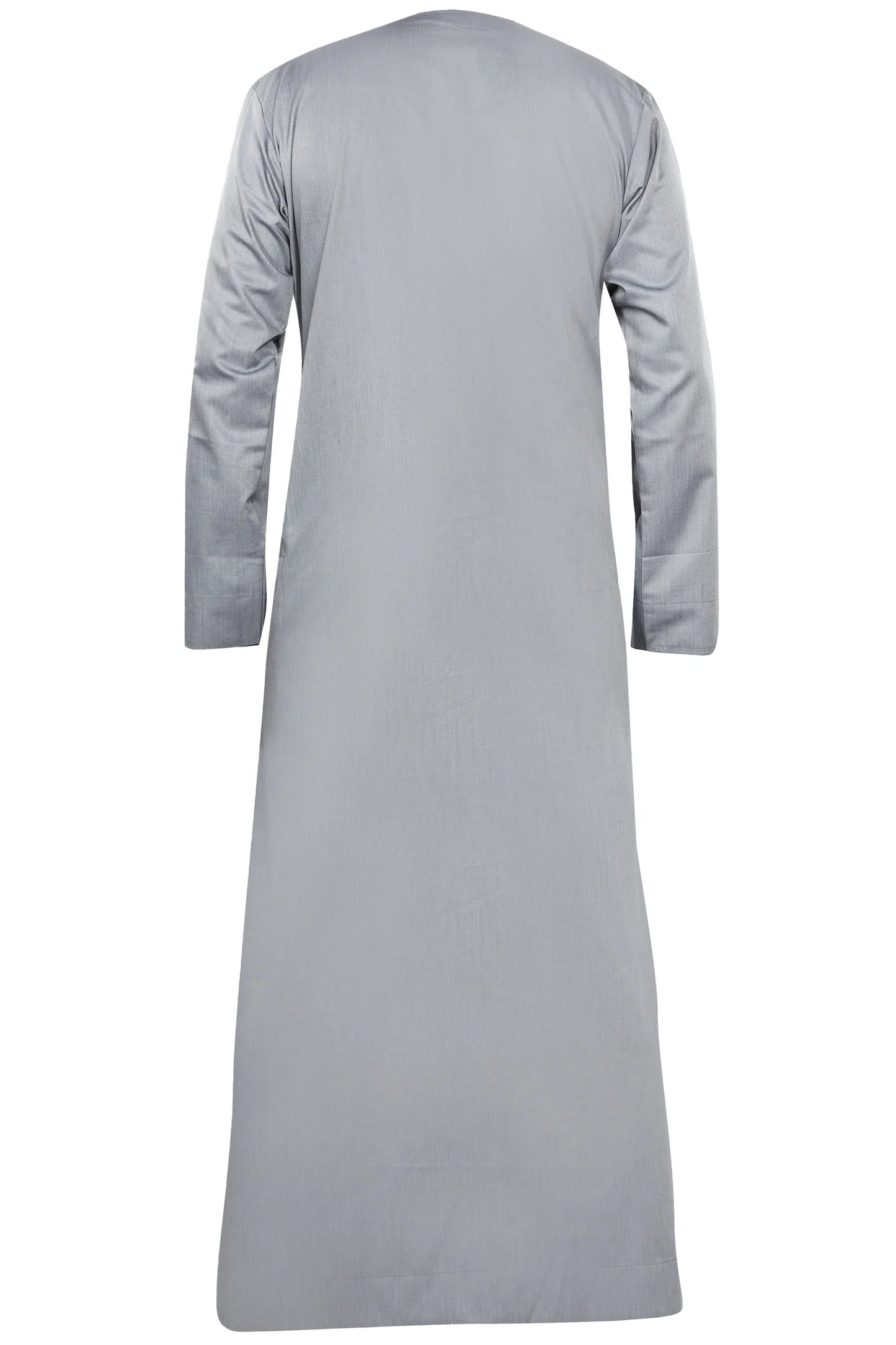 Light Grey Omani Thobe – Embroidered Traditional Arabian Thawb with Tassel