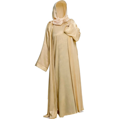 Luxury Four Piece Abaya Set – Soft Honey Gold