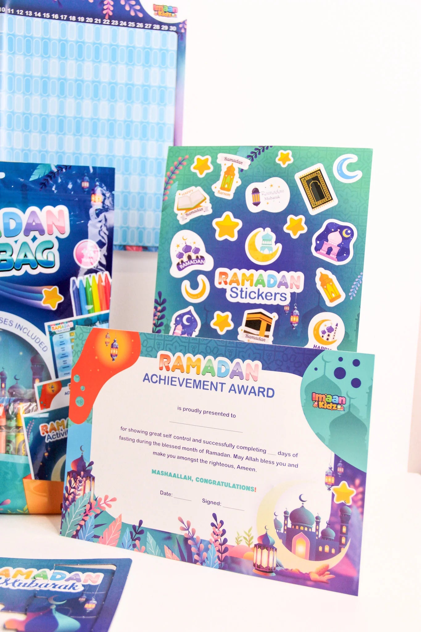 Ramadan Fun Bag – Blue | Kids Islamic Activity & Gift Set