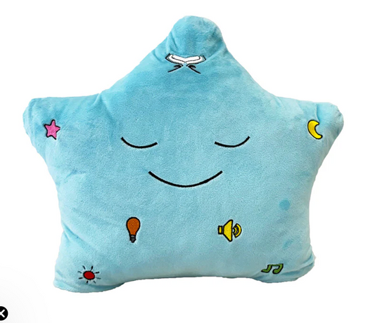 My Dua’ Pillow™ – Soft Islamic Bedtime Pillow with Light & Sound (Blue)