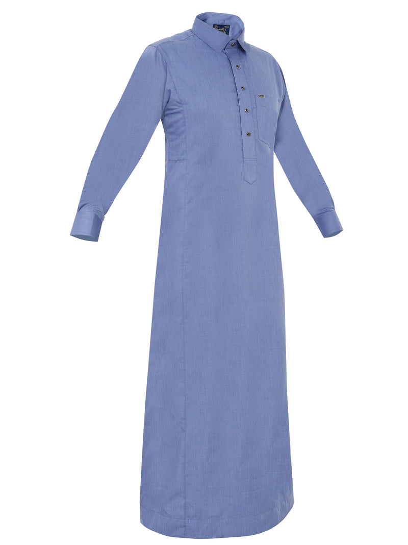 Saudi Shirt-Style Thobe – Modern Fit Traditional Men’s Islamic Wear