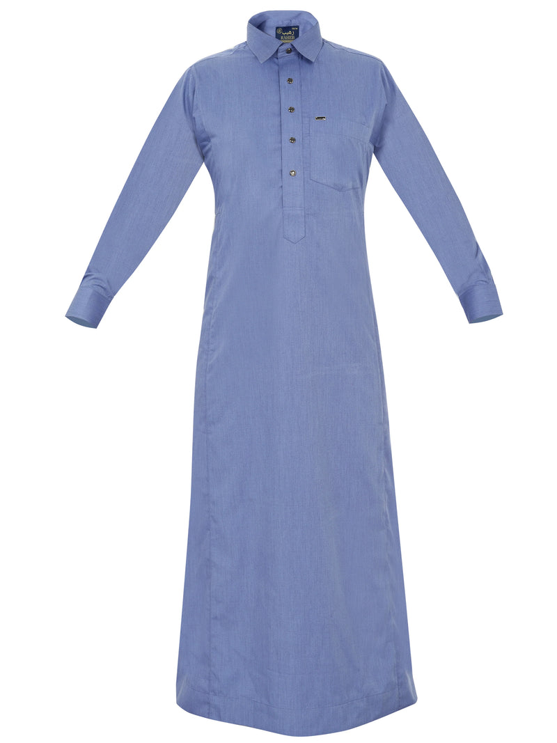 Saudi Shirt-Style Thobe – Modern Fit Traditional Men’s Islamic Wear