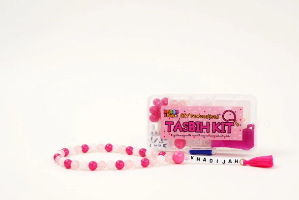 DIY Tasbih Making Kit with Dhikr Cards  - Pink