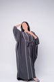 Closed Embellished Farasha Abaya With Belt – Grey
