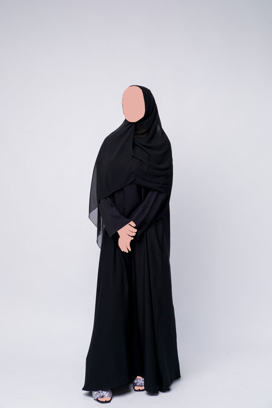 Everyday Closed Abaya With Pockets – Black