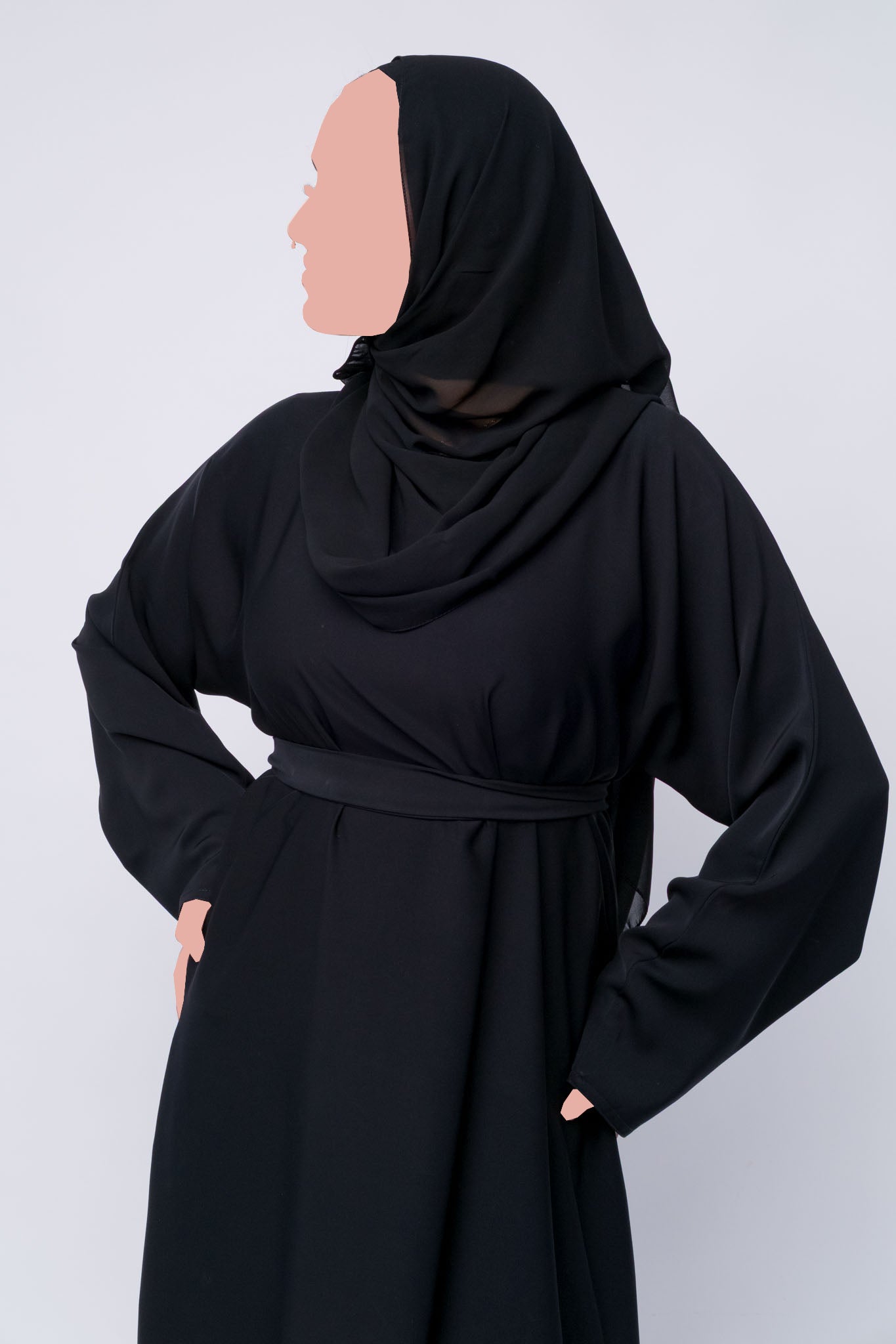 Everyday Closed Abaya With Pockets – Black