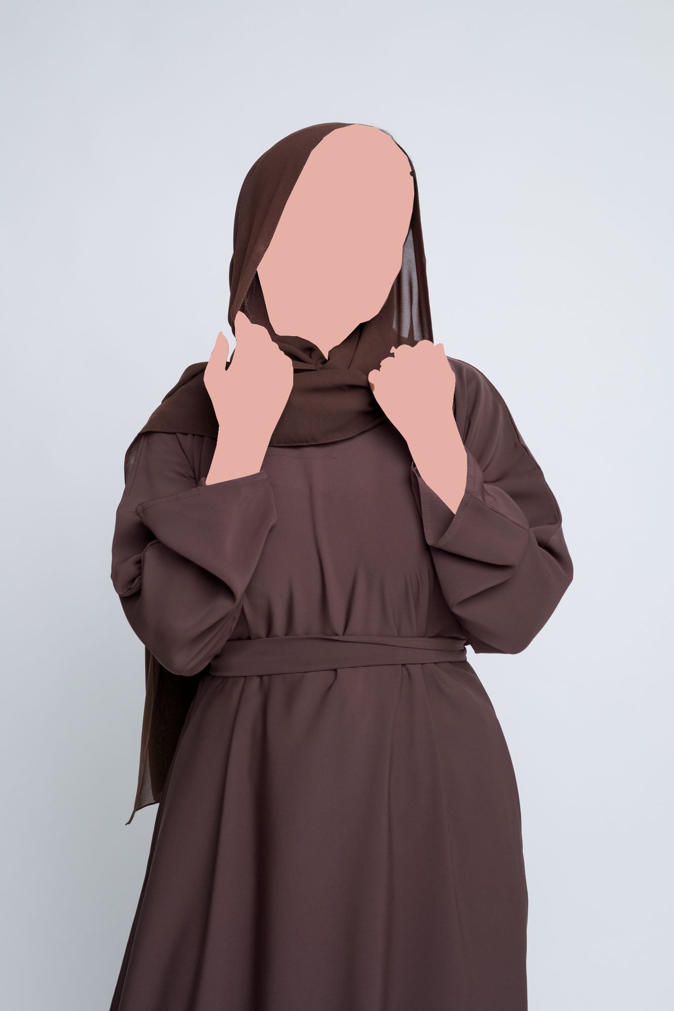 Everyday Closed Abaya With Pockets - Brown