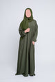 Everyday Closed Abaya With Pockets - Green