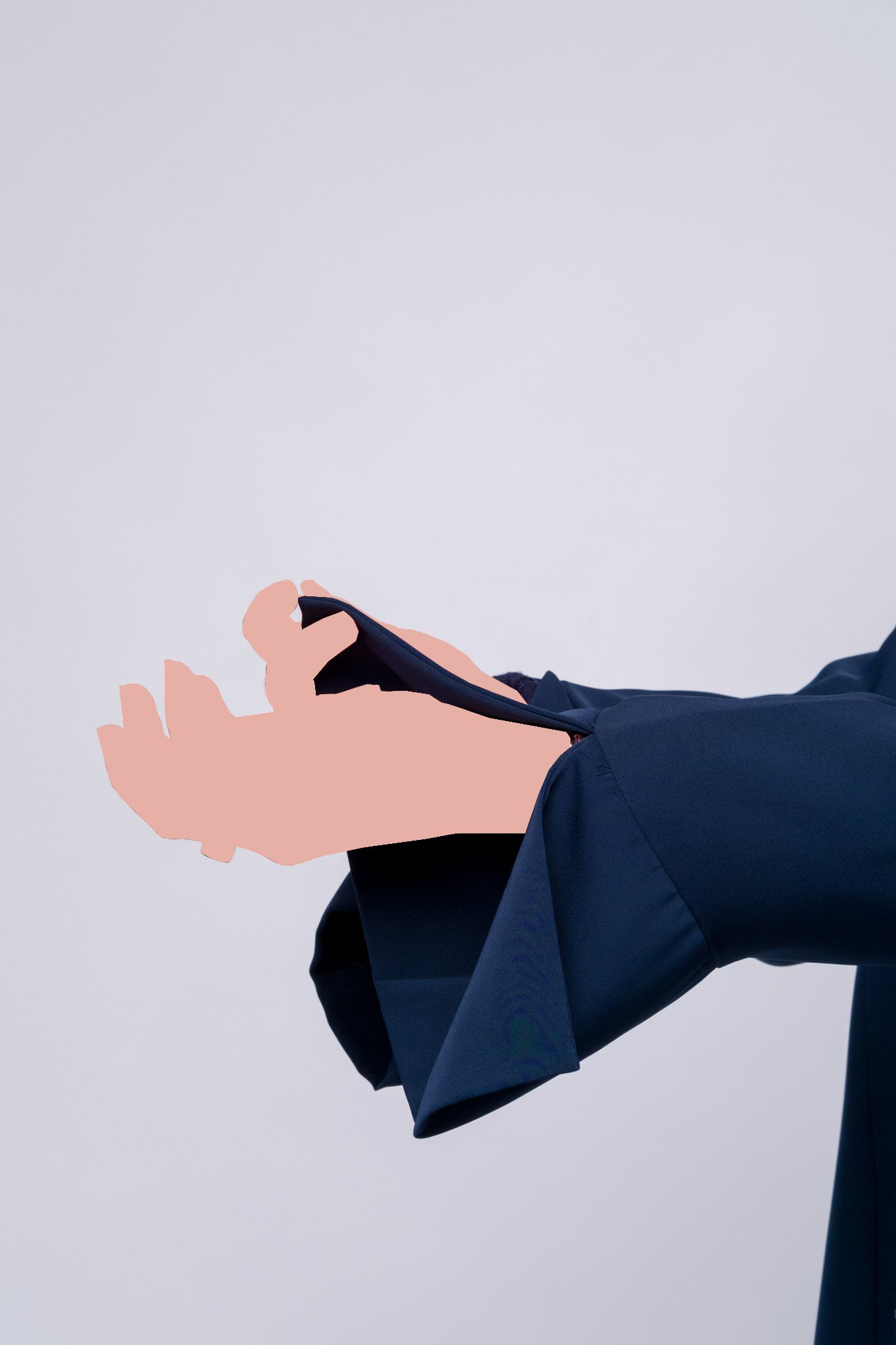 Luxury Embellished Open Abaya - Navy Blue