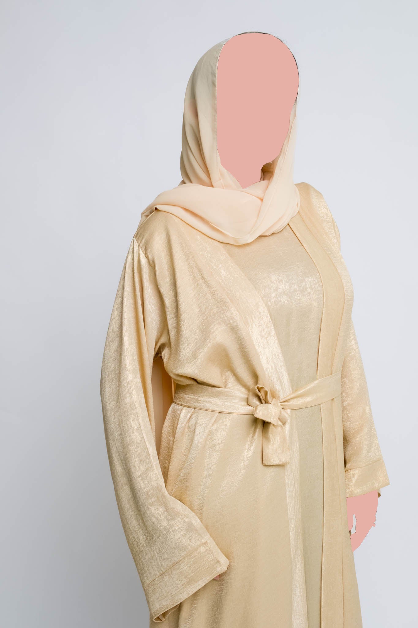 Luxury Four Piece Abaya Set – Soft Honey Gold