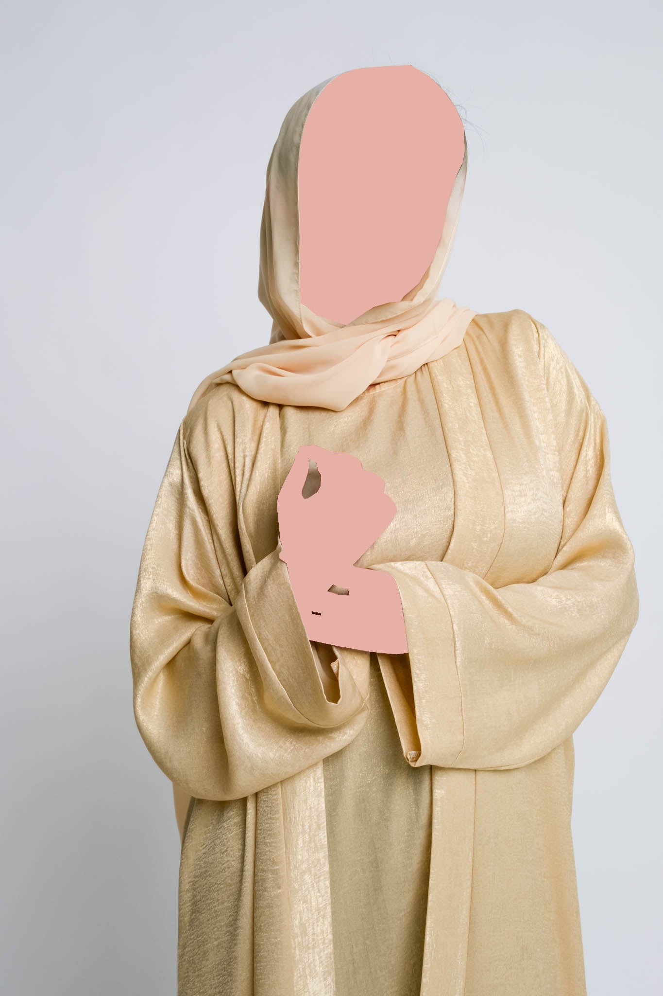 Luxury Four Piece Abaya Set – Soft Honey Gold
