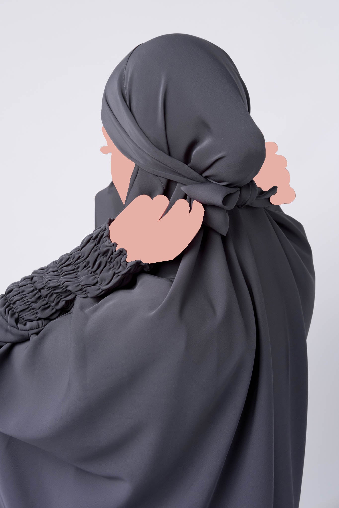 One Piece Full Length Jilbab/Prayer Abaya - Charcoal Grey