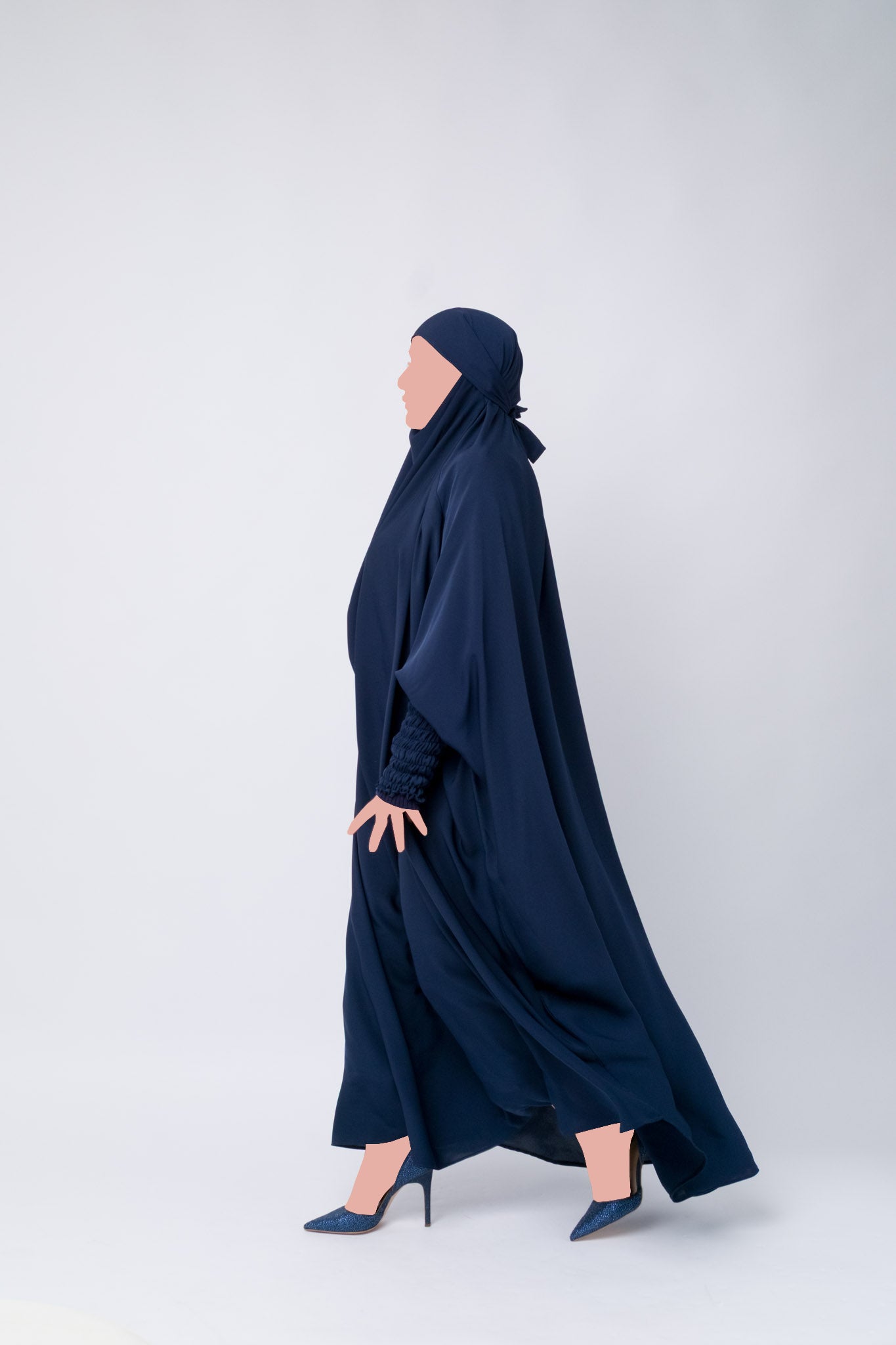 One Piece Full Length Jilbab / Prayer Abaya – Blue