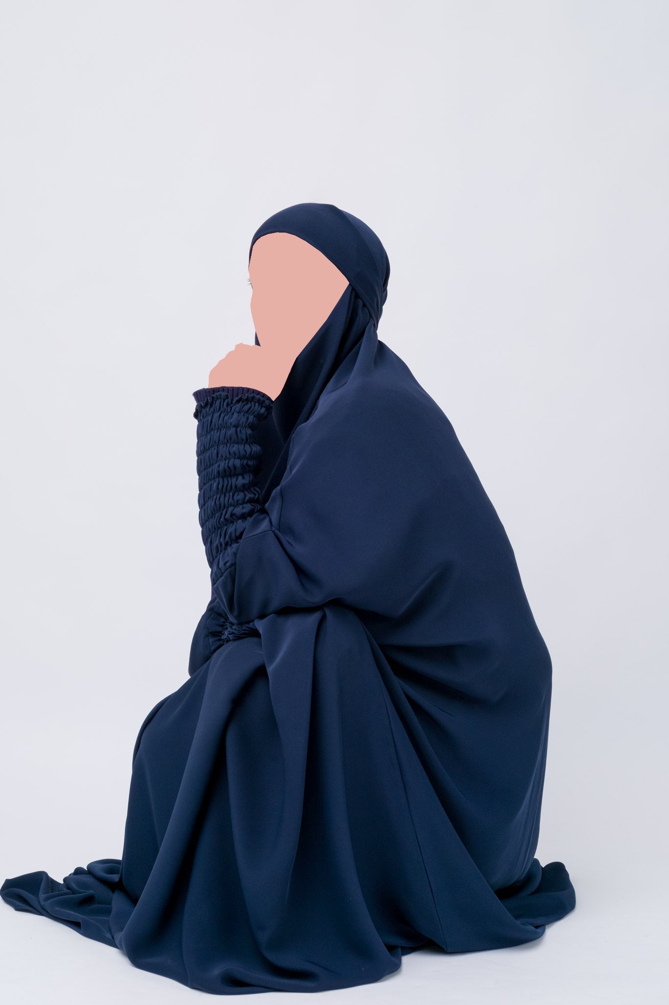 One Piece Full Length Jilbab / Prayer Abaya – Blue