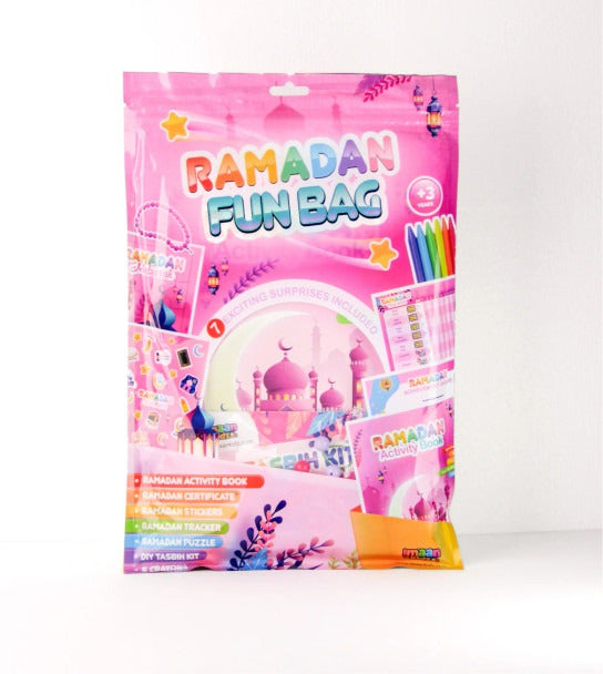 Ramadan Fun Bag – Pink | Kids Islamic Activity & Gift Set