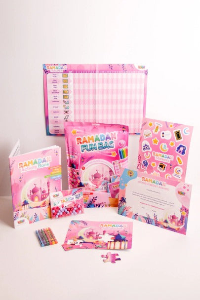 Ramadan Fun Bag – Pink | Kids Islamic Activity & Gift Set