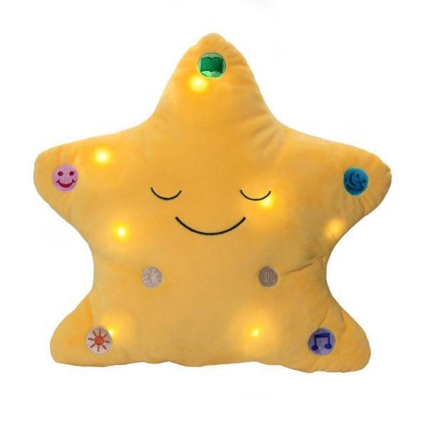 My Dua’ Pillow™ – Soft Islamic Bedtime Pillow with Light & Sound (Yellow)