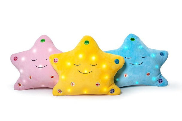 My Dua’ Pillow™ – Soft Islamic Bedtime Pillow with Light & Sound (Yellow)
